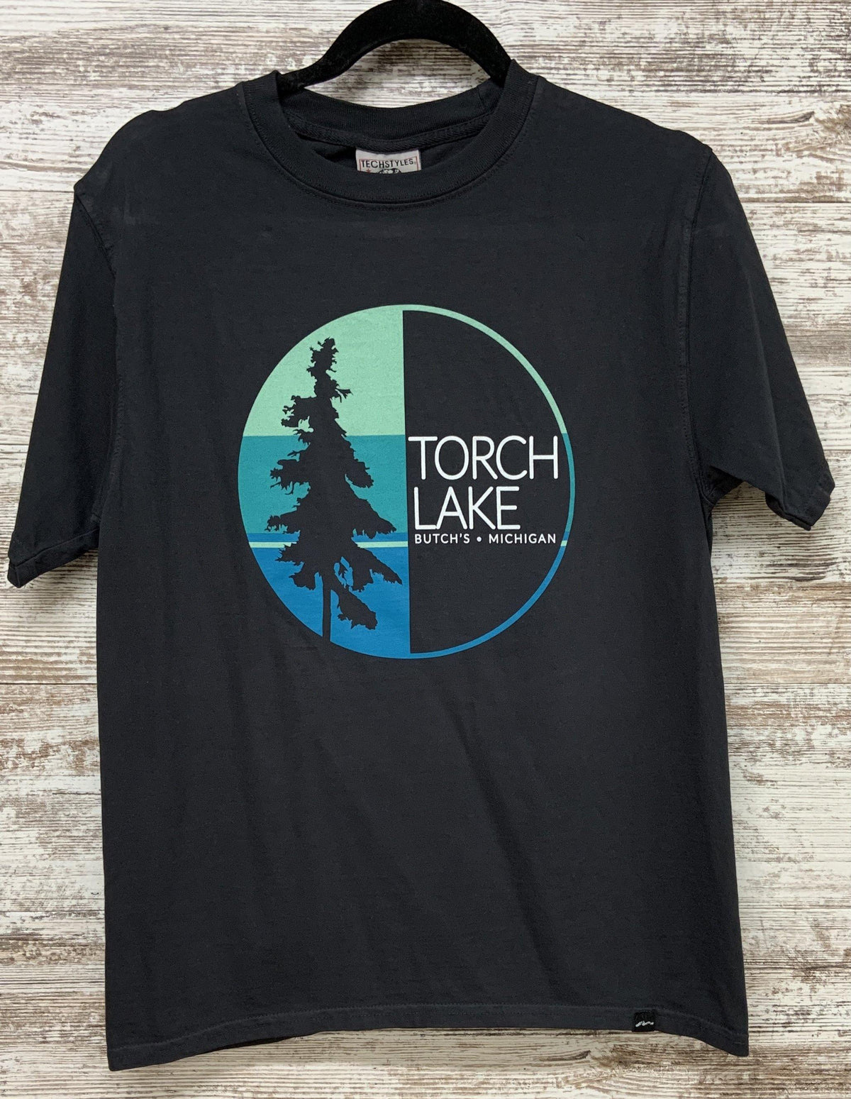 Aqua Pine Tshirt - Butch&#39;s Tackle &amp; Marine - Pontoon Rentals on Torch Lake