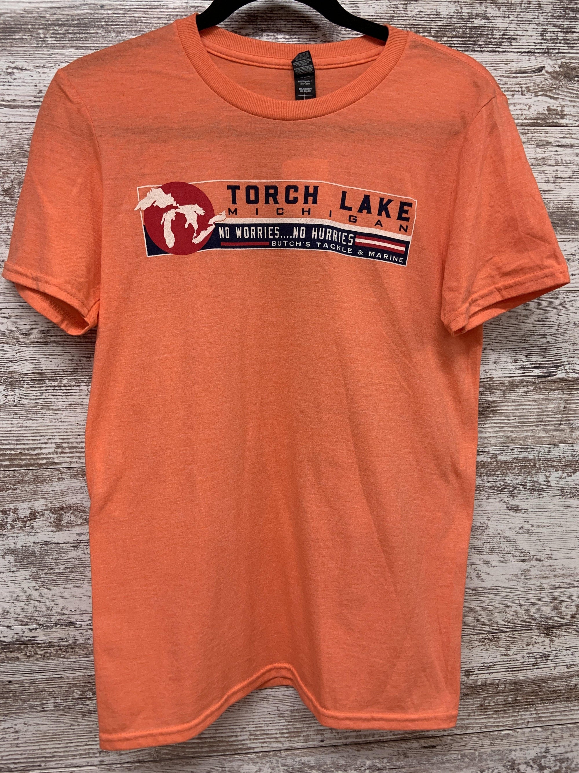 No Worries No Hurries Tshirt - Butch's Tackle & Marine - Pontoon Rentals on Torch Lake