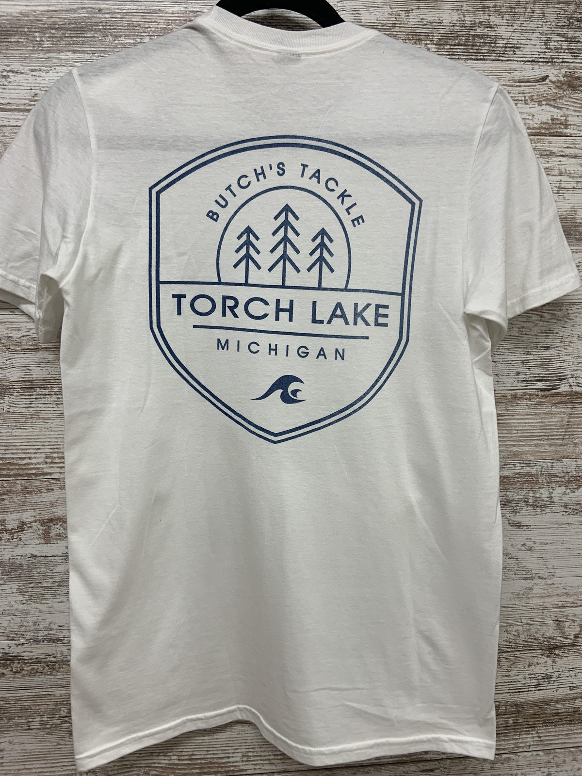 Butch&#39;s Family Crest Tshirt - Butch&#39;s Tackle &amp; Marine - Pontoon Rentals on Torch Lake