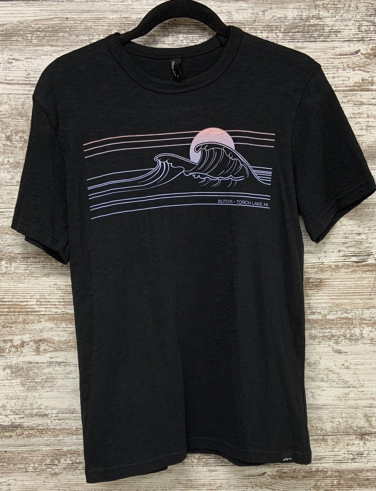 Night Waves Tshirt - Butch&#39;s Tackle &amp; Marine - Pontoon Rentals on Torch Lake