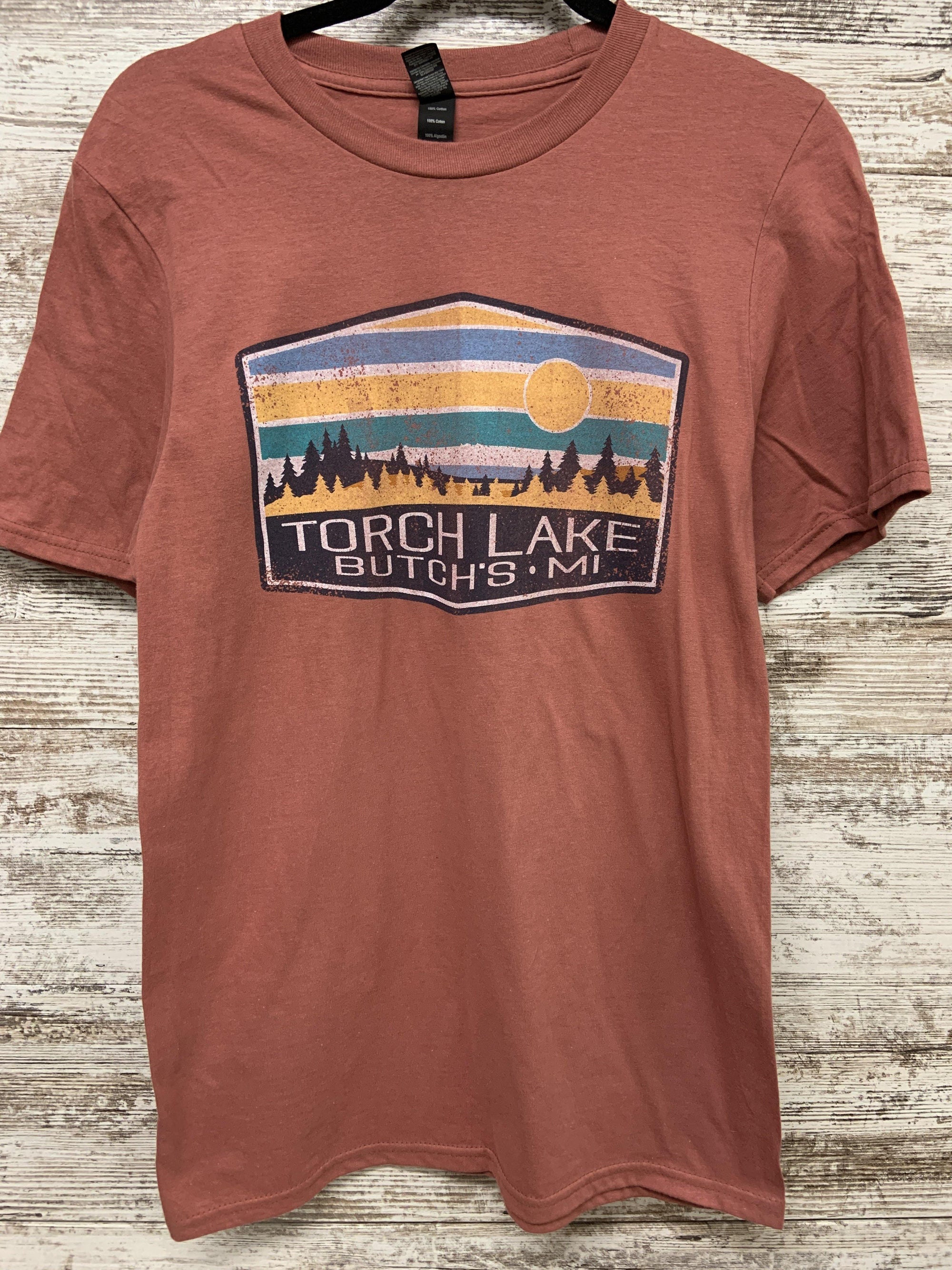 Sunrise over Torch Tshirt - Butch's Tackle & Marine - Pontoon Rentals on Torch Lake
