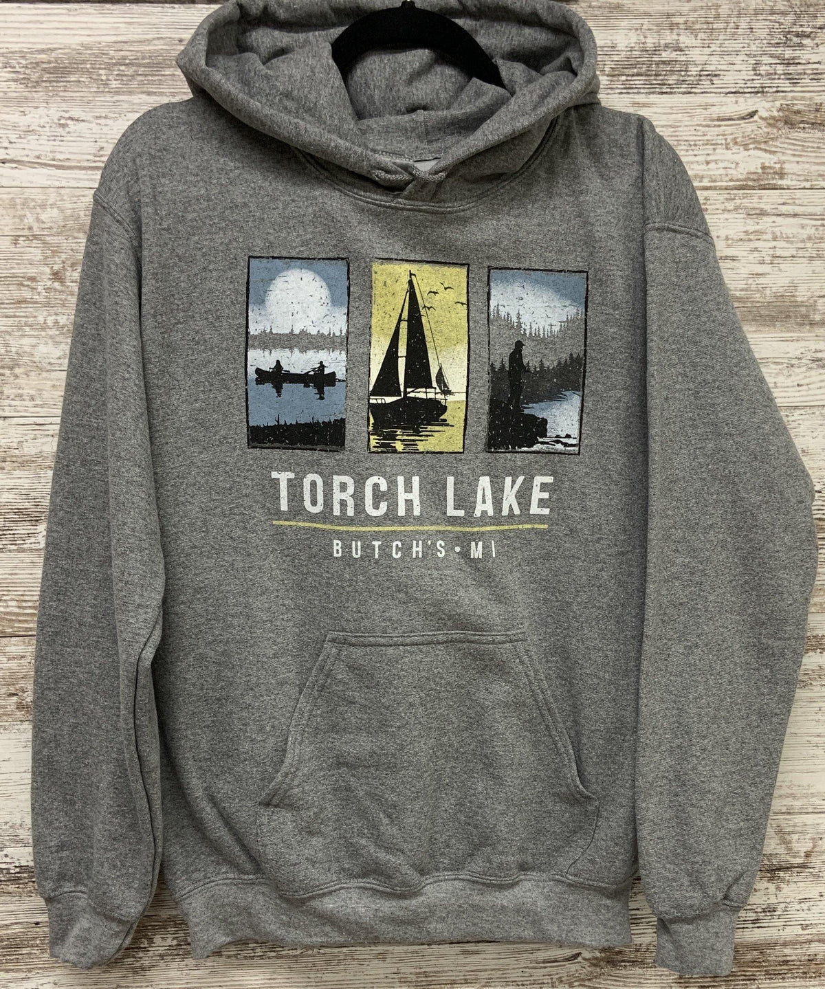 Through the Torch Lake Window Hoodie - Butch&#39;s Tackle &amp; Marine - Pontoon Rentals on Torch Lake